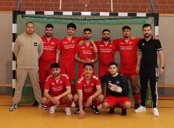 Eine Mannschaft in Rot
